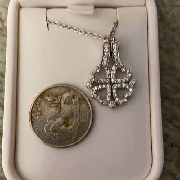 2-way diamond pendant hearts & clover real diamonds 💎 - Picture 2 of 5
